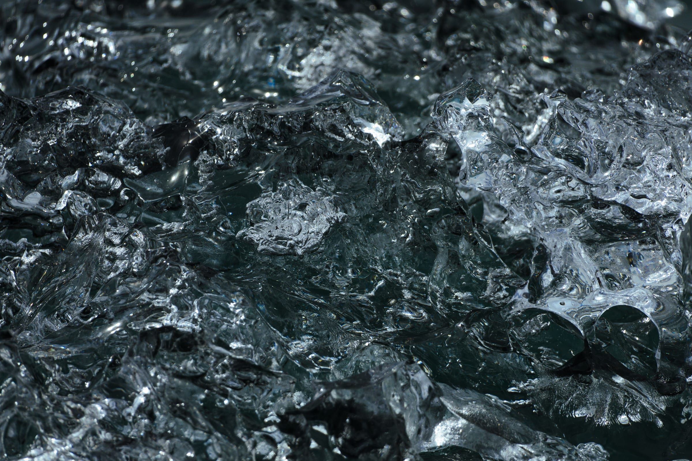Ice in a commercial ice bin